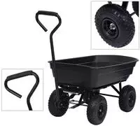 vidaXL Garten-Kippwagen 300 kg 75 L Schwarz