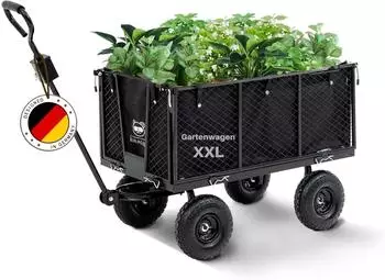 Proregal Bollerwagen All Black 205L, Stahl, schwarz, 550kg Traglast