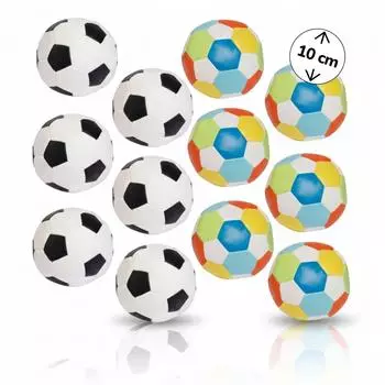 Alldoro Softball Ø 10cm, Fußball-Design, 12er Set (63094)