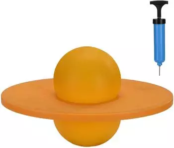 Relaxdays Pogo Ball f&uuml;r Kinder, gelb, bis 100kg