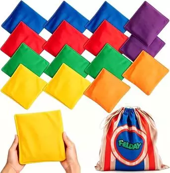 JOYIN Cornhole Bean Bags 12x12cm, 16 Stk., mehrfarbig (80008)