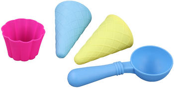 Idena Sandspielzeug-Set, 4 Förmchen, Eiswaffeln (40164)