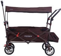 FUXLIFE by FUXTEC Bollerwagen FX-CT800 Komfort faltbar - Braun | Transportwagen...