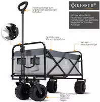Bollerwagen Faltbar Mit Breite Reifen Handwagen Transportkarre Ger&auml;tewagen...