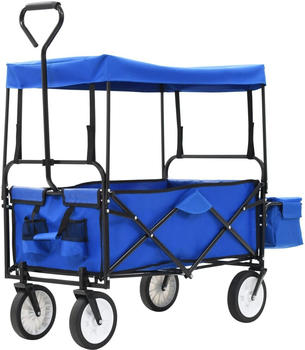 vidaXL Klappbarer Handwagen mit Sonnendach blau