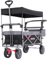 Arebos - Bollerwagen Premium Faltbar Mit Dach Handwagen Faltwagen Transportwagen