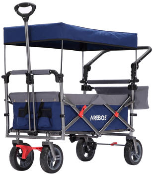 Arebos Bollerwagen Premium mit Dach blau