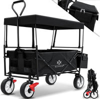 Bollerwagen Faltbar Mit Dach Handwagen Transportkarre Ger&auml;tewagen Inkl. 2