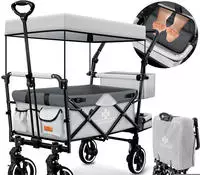 Bollerwagen Faltbar Gts-9100 Mit Dach Handwagen Transportwagen Klappbar Inkl. 2x
