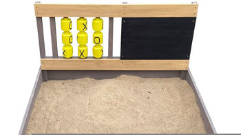 AXI Kitty Sandkasten aus Holz mit Bank, Stauraum und Tic-Tac-Toe anthrazit
