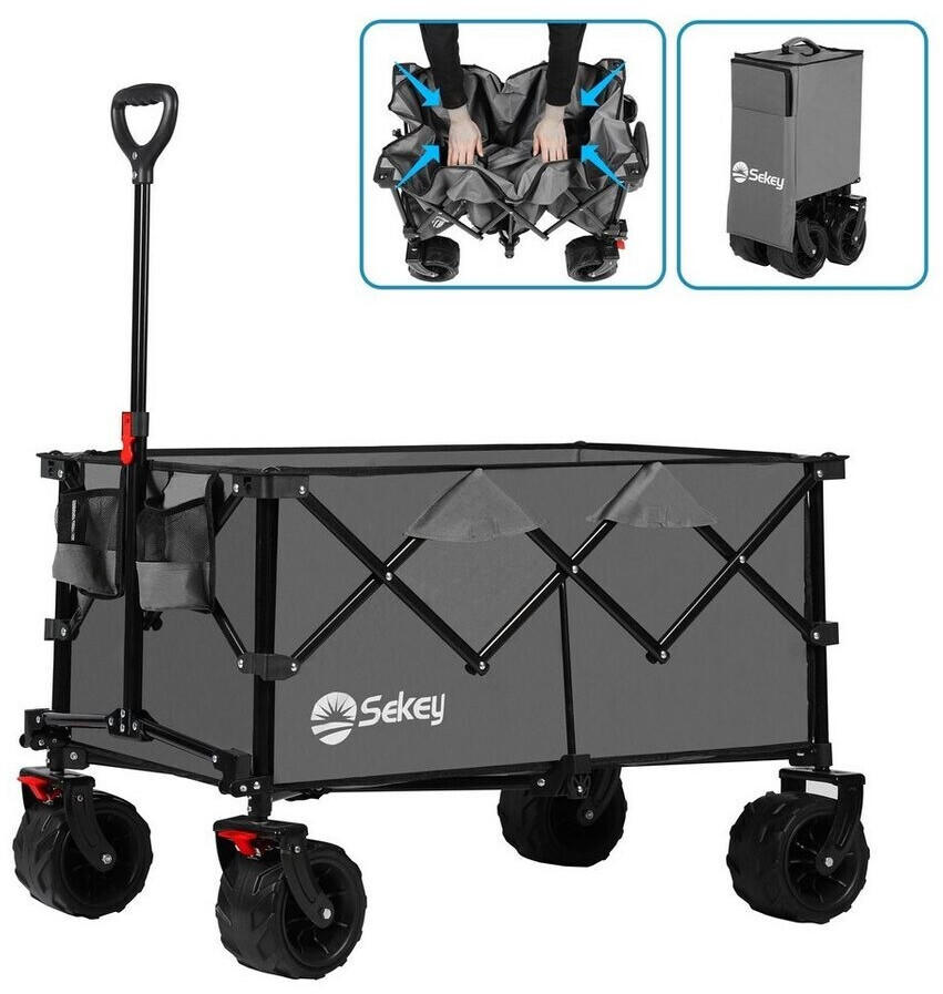 Sekey Bollerwagen Faltbarer Bollerwagen mit Verbreiterten Reifen 200L
