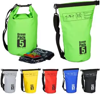 Relaxdays Ocean Pack Packsack wasserdicht 5L, gr&uuml;n (10022782_53)