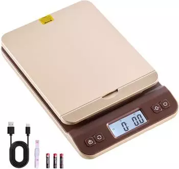 VEVOR Digitale Paketwaage 40kg, 2g Genauigkeit, Hold-/Tara-/Auto-Off (Postal Scale 0.1 oz Accuracy)