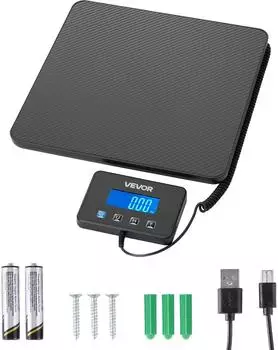 VEVOR Digitale Paketwaage 200kg 10/100g Tara/Hold LCD-Display