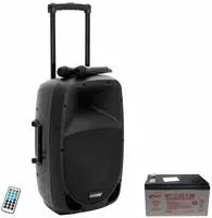 Omnitronic MES-15BT2 Mobiler PA Lautsprecher 38cm 15 Zoll netzbetrieben,
