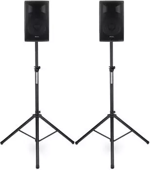 Pronomic E-210 MA Aktiv-PA-Lautsprecher-Set 10" 400W Bluetooth mit Stativen (00066538)
