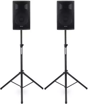Pronomic E-212 MA aktive 2-Wege PA-Box Set 2x120W 12" mit Stativen (00066540)
