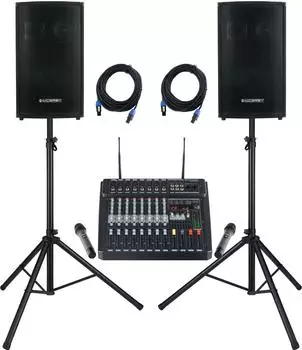 McGrey SL-12/3 Powermixer 800 3-Wege PA-Set mit Funkmikrofonen (00106697)