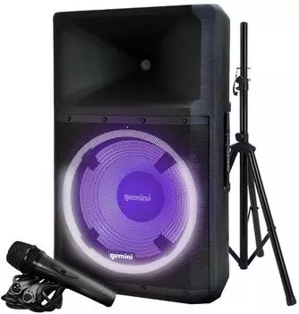 Gemini GSP-L2200PK Bluetooth-Lautsprecher 15" mit Partylichtern & Mikrofon (GSP-L2200PK)