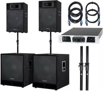 McGrey Powerstage-4200 PA Komplett-Anlage 2x 12" Top, 2x 18" Subwoofer, 4200W Peak (Powerstage-4200)