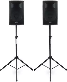 Pronomic E-215 MA aktive PA-Box 2-Wege 15" mit Stativ-Set (00066542)