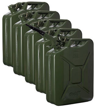 Oxid7 Kraftstoffkanister 20L Stahlblech Grün + Ausgießer (5 stk.)