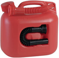 H&Uuml;NERSDORFF Kraftstoffkanister PREMIUM rot 5L mit 2 Auslaufrohren
