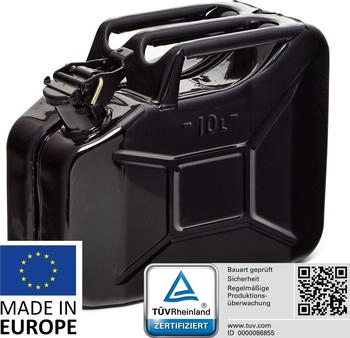 B+W Kraftstoffkanister Metall 10L schwarz mit Ausgießer