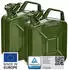 B+W Benzinkanister Metall 2x 5 Liter Olivgrün RAL 6003 und UN-Zulassung 0,9mm Stahl nach DIN 7274 für Benzin Diesel E10 2-Takt