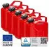 B+W Metall Benzinkanister 5x 5 Liter mit Schraubverschluss Rot RAL 3000 UN-Zulassung