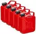 B+W Metall Benzinkanister 5x 5 Liter mit Schraubverschluss Rot RAL 3000 UN-Zulassung
