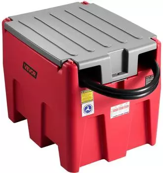 VEVOR Tragbarer Kraftstofftank 220L, 12V Transferpumpe, 45L/min, 4m Schlauch, Rot