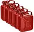 B+W Benzinkanister Metall 5x 5 Liter Rot RAL 3000 und UN-Zulassung 0,9mm Stahl nach DIN 7274 für Benzin Diesel E10 2-Takt
