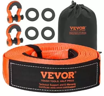 VEVOR Abschleppgurt-Bergeset 76,2mm x 9,1m 16329kg D-Ring-Sch&auml;kel
