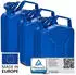 B+W Metall Benzinkanister 3x 5 Liter Blau RAL 5005 UN-Zulassung