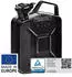B+W Benzinkanister Metall 5 Liter Schwarz RAL 9005 und UN-Zulassung 0,9mm Stahl nach DIN 7274 für Benzin Diesel E10 2-Takt