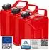 B+W Metall Benzinkanister 3x 5 Liter mit Schraubverschluss Rot RAL 3000 UN-Zulassung