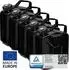 B+W Metall Benzinkanister 5x 5 Liter mit Schraubverschluss Schwarz RAL 9005 UN-Zulassung