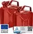 B+W Benzinkanister Metall 2x 5 Liter Rot RAL 3000 und UN-Zulassung 0,9mm Stahl nach DIN 7274 für Benzin Diesel E10 2-Takt