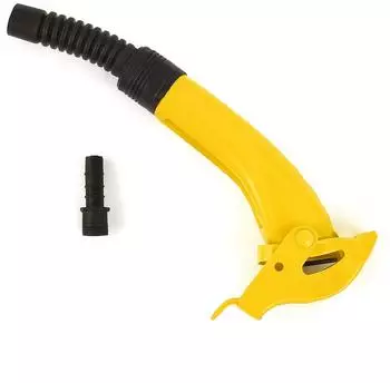 B+W Ausgie&szlig;er flexibel f&uuml;r Metall Benzinkanister 5/10 / 20 Liter 25cm Flex Spout inkl. Halterung f&uuml;r - Gelb RAL 1018