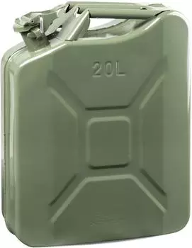 CarComfort Benzinkanister Metall 20 Liter UN-zertifizierter Diesel Kanister mit Sicherheitsverschluss 3A1 olivegrün 46x37x16 cm