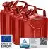 B+W Benzinkanister Metall 3x 5 Liter Rot RAL 3000 und UN-Zulassung 0,9mm Stahl nach DIN 7274 für Benzin Diesel E10 2-Takt