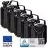 B+W Benzinkanister Metall 5x 5 Liter Schwarz RAL 9005 und UN-Zulassung 0,9mm Stahl nach DIN 7274 für Benzin Diesel E10 2-Takt