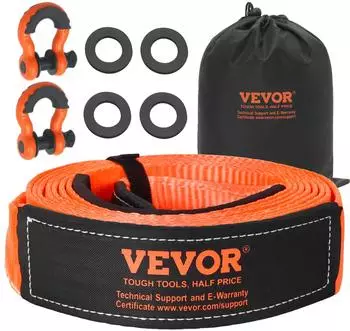VEVOR Kinetisches Bergeseil 76,2mm x 6,1m, 16329kg Bruchlast, D-Ring-Sch&auml;kel