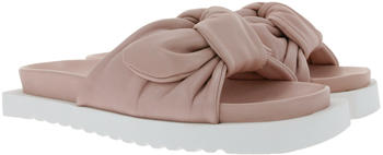 Apple of Eden Reyna Damen Pantoletten Echtleder-Schlappen Schleife SS22-REYNA rosa weiß