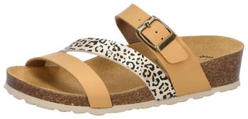 Lico Hausschuh Pantolette Natural Glitter braun