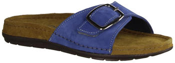Rohde Damenpantolette Leder blau Weichbettung mittlere Weite