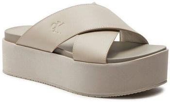 Calvin Klein Pantoletten Flatform Cross Mg Uc YW0YW01349 beige