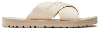 Calvin Klein Pantoletten Cross Sandal Slipon Rp Btw YM0YM00942 Écru
