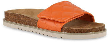 VAN HILL Pantoletten flach gesteppt trendy Schuhe 215776 orange